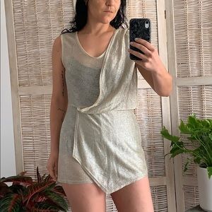 Sheer metallic disco queen vintage romper